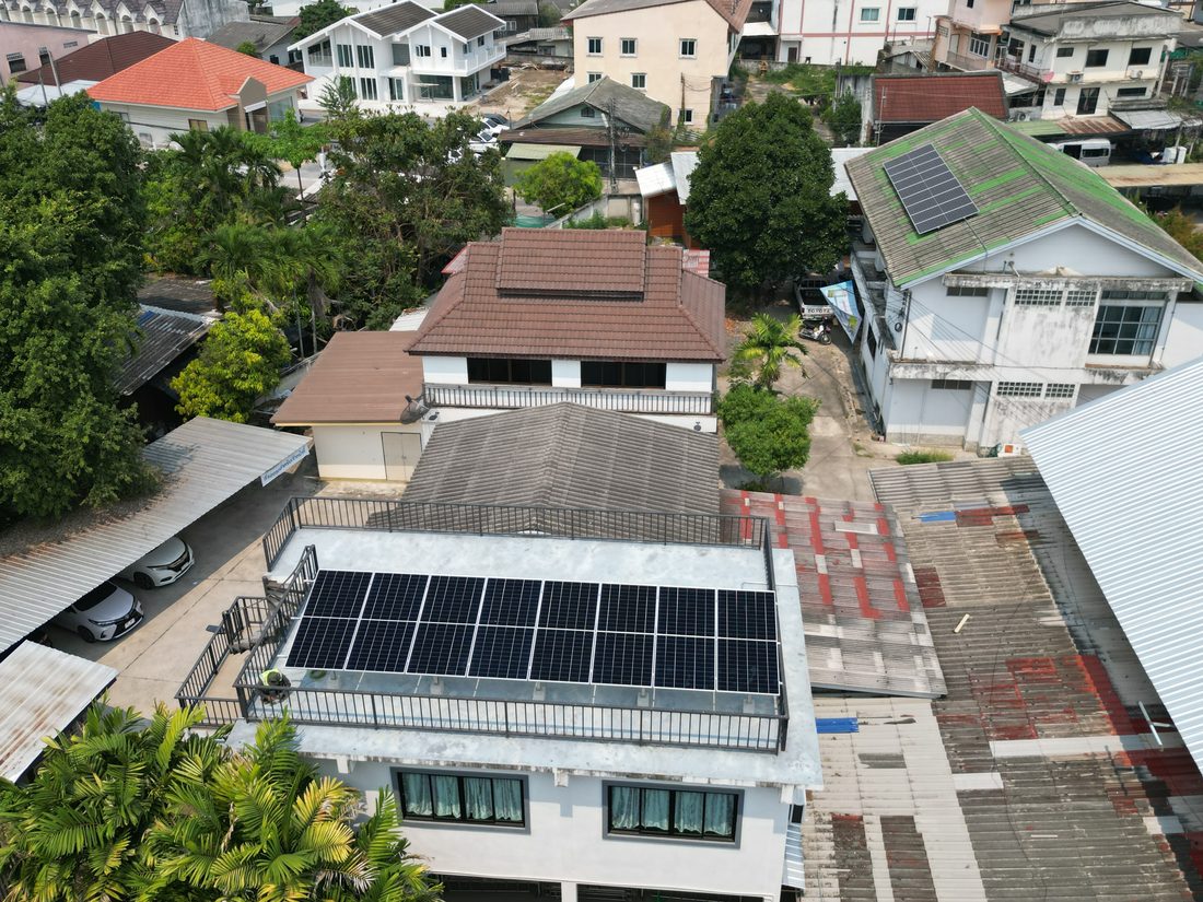 Drone view of the rooftop array