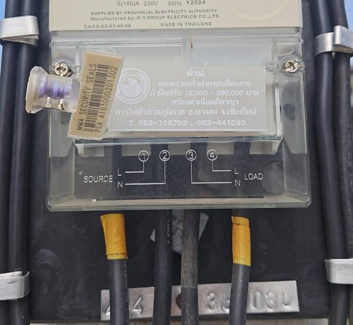 PEA meter 5(100)A 230 V, 1-phase: source/load terminals