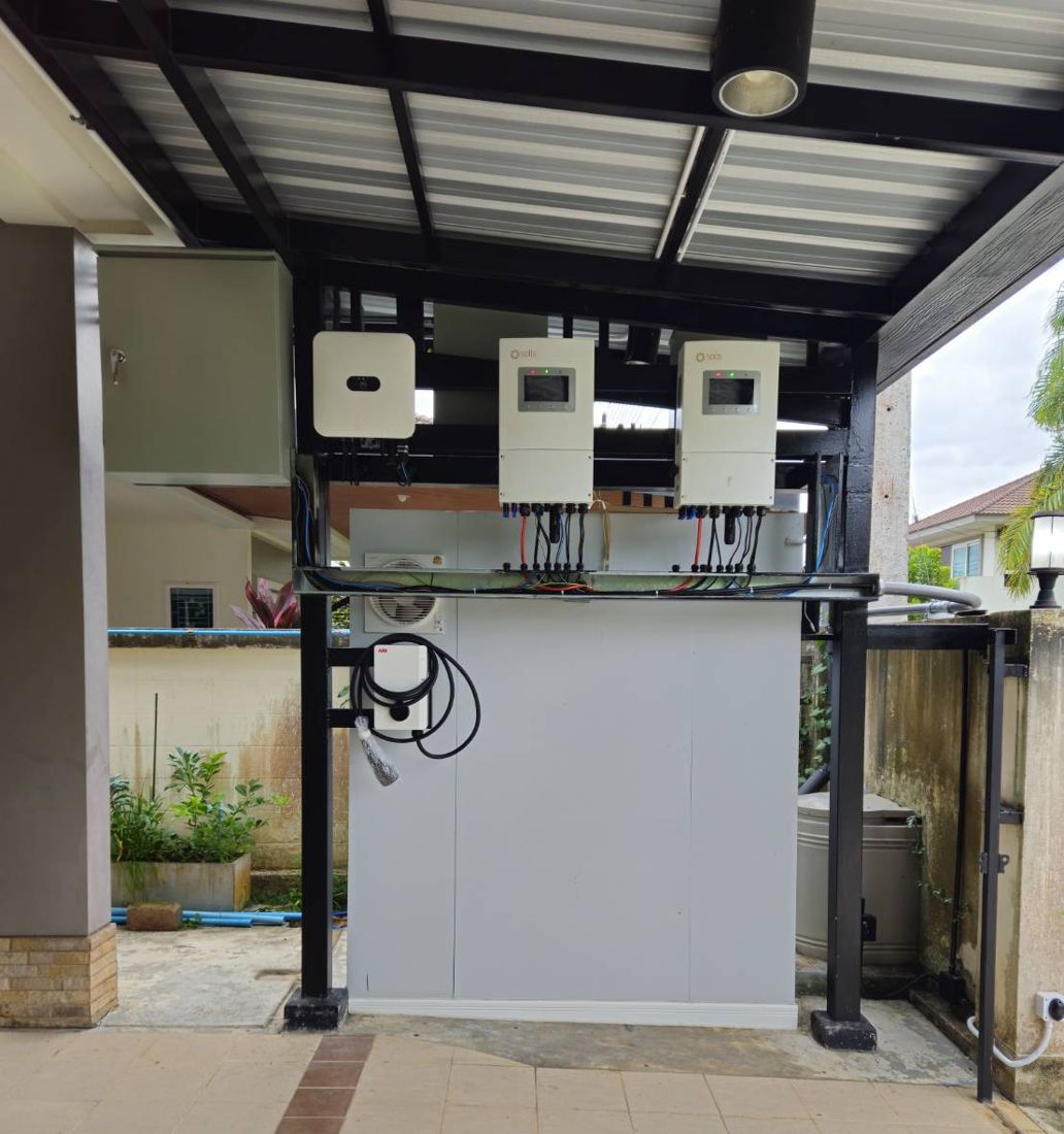 Inverters and equipment area on site