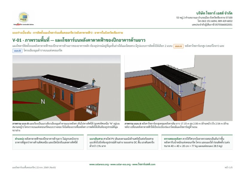 หน้าแรกของชุดแบบแผงโซลาร์บนพื้นคอนกรีต